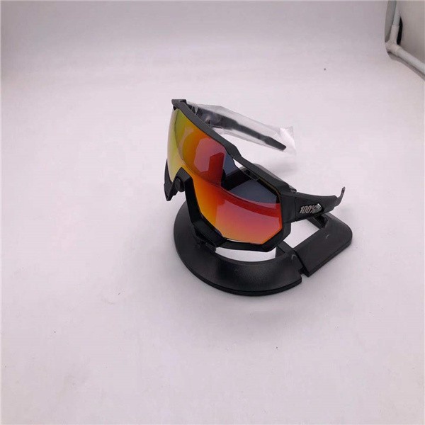 100% Speedtrap sunglasses Black frame Red lens + Silver lens + Clear ...