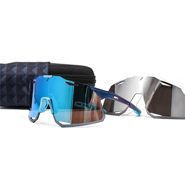 100% Hypercraft sunglasses Blue frame Blue lens + Black Lens + Clear Lens Included