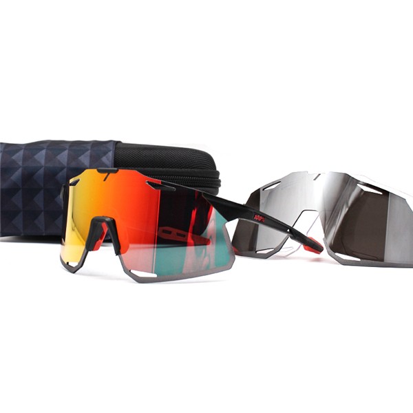 100% Hypercraft sunglasses Red orange lens + Black Lens + Clear Lens Included
