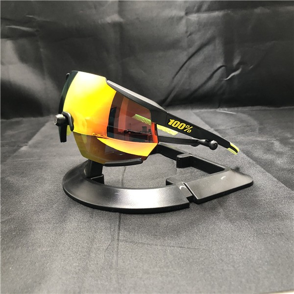 100% Racetrap sunglasses Black Yellow frame Yellow orange lens Included