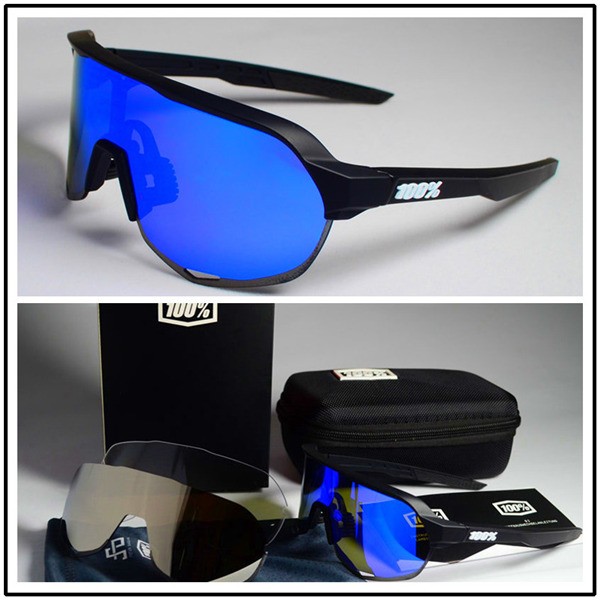 100% S2 sunglasses Deep blue lens + White lens + Clear lens Included
