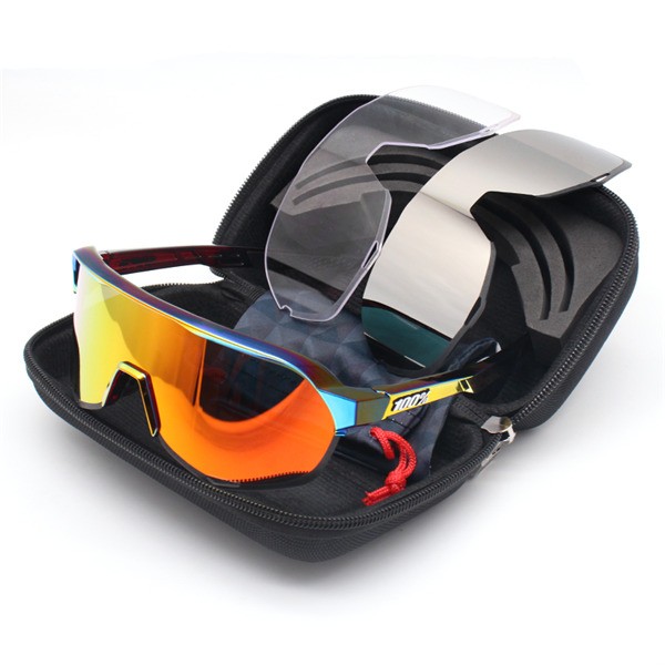 100% S2 sunglasses Yellow frame Orange yellow lens + White lens + Clear lens Included