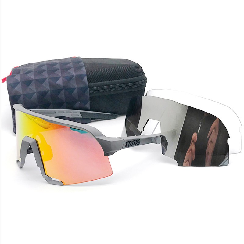 100% S3 sunglasses Black frame Orange lens + Grey lens + Clear lens Included