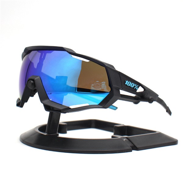 100% Speedtrap sunglasses Black frame Purple lens + Silver lens + Clear lens Included