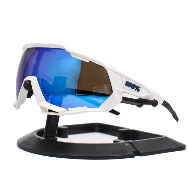 100% Speedtrap sunglasses White frame Purple lens + Silver lens + Clear lens Included