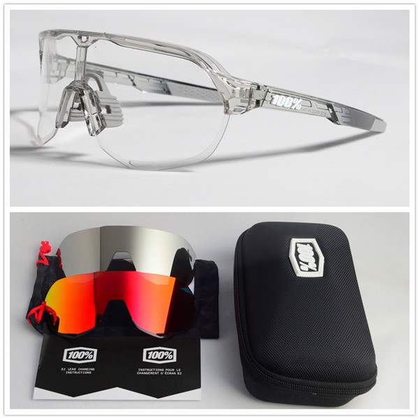 100% S2 sunglasses Clear lens + Orange lens+ White lens + Clear lens Included