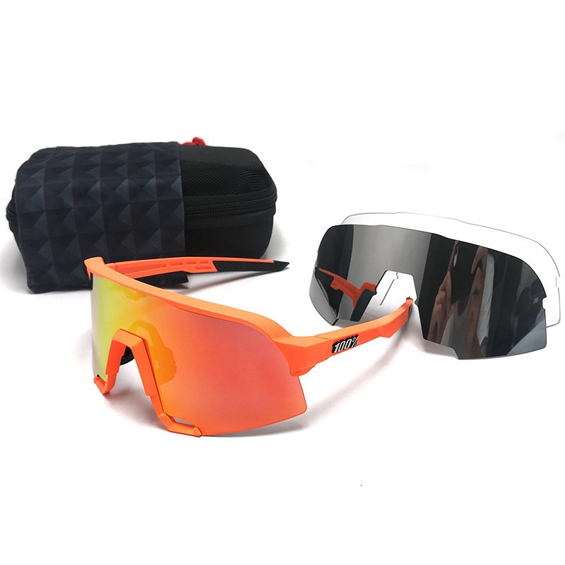 100% S3 sunglasses Red black frame Red Multilayer lens + Grey lens + Clear lens Included