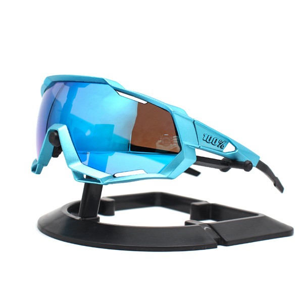 100% Speedtrap sunglasses Blue frame Blue lens + Silver lens + Clear lens Included