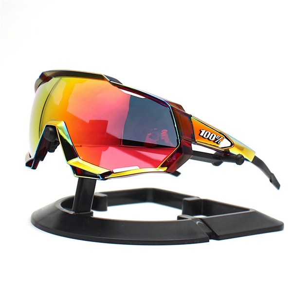 100% Speedtrap sunglasses Red Multilayer frame Red Multilayer lens + Silver lens + Clear lens Included