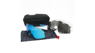 100% Hypercraft sunglasses blue Lens + dark grey Lens + clear Lens Included