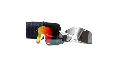 100% Hypercraft sunglasses White Black frame Red Multilayer lense + Black Lens + Clear Lens Included