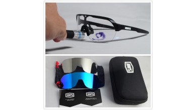 100% S2 sunglasses Black frame Clear lens + Blue lens + Silver lens Included