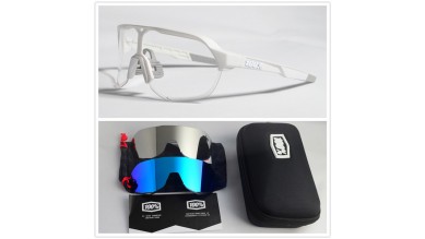 100% S2 sunglasses White frame + Clear lens + blue lens+ White lens Included