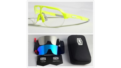 100% S2 sunglasses Yellow frame Clear lens + Blue lens+ White lens Included