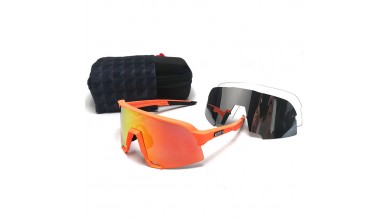 100% S3 sunglasses Red black frame Red Multilayer lens + Grey lens + Clear lens Included