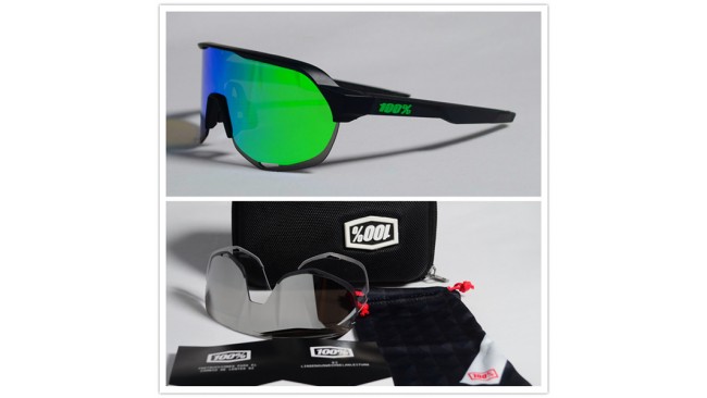 100% S2 sunglasses Green blue lens + Black lens+ White lens + Clear lens Included