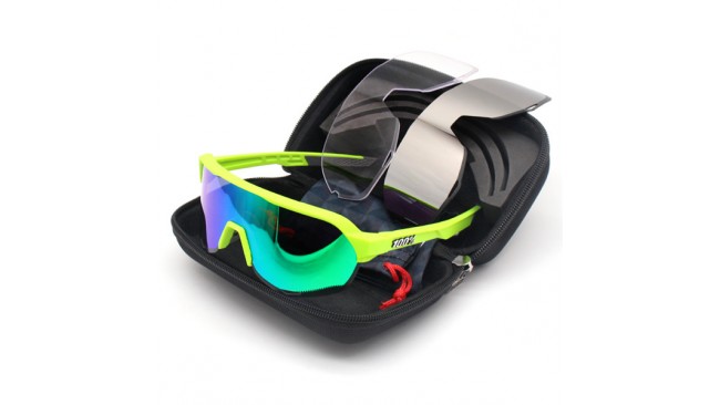 100% S2 sunglasses Purple cyan-blue lens + White lens + Clear lens Included