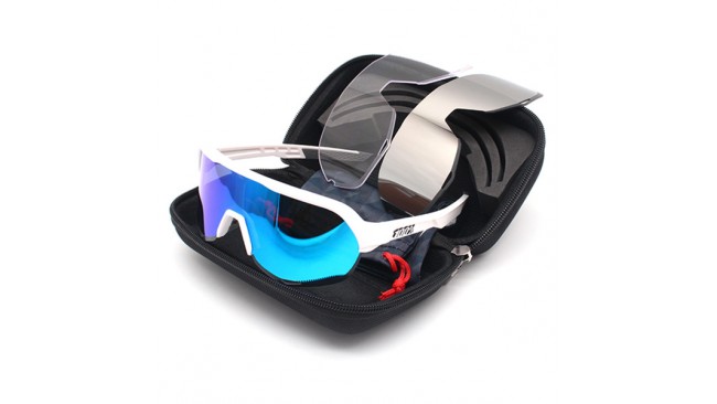 100% S2 sunglasses White frame Blue purple lens + White lens + Clear lens Included