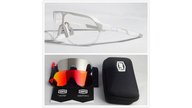 100% S2 sunglasses White frame Clear lens + Orange lens+ White lens Included