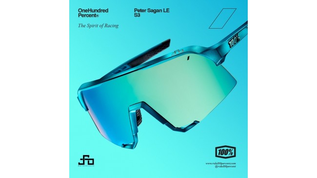 100% S3 sunglasses Blue frame Cyan-blue lens Included