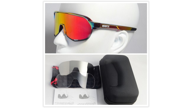 100% S2 sunglasses Brown frame Orange lens + Silver lens + Clear lens Included