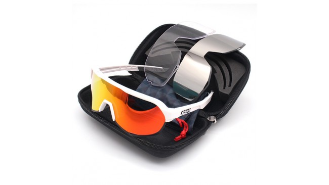 100% S2 sunglasses White frame Orange yellow lens + White lens + Clear lens Included